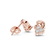 Exclusive Round Cut Lab Diamond Cluster Stud Earrings with Sculpted Curved Design - View 8