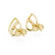 Modern Teardrop Round Moissanite Diamond Stud Earrings with Brilliant Cut Accents - View 8