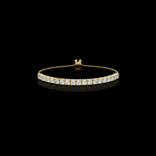Round Moissanite Diamond Tennis Bracelet with Continuous Design