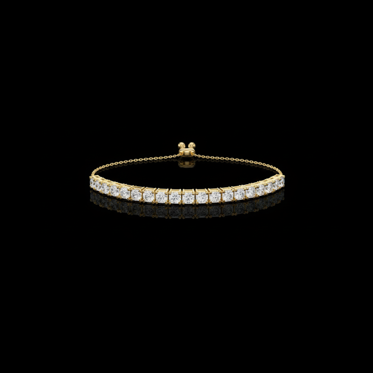 Round Lab Diamond Tennis Bracelet with Continuous Design