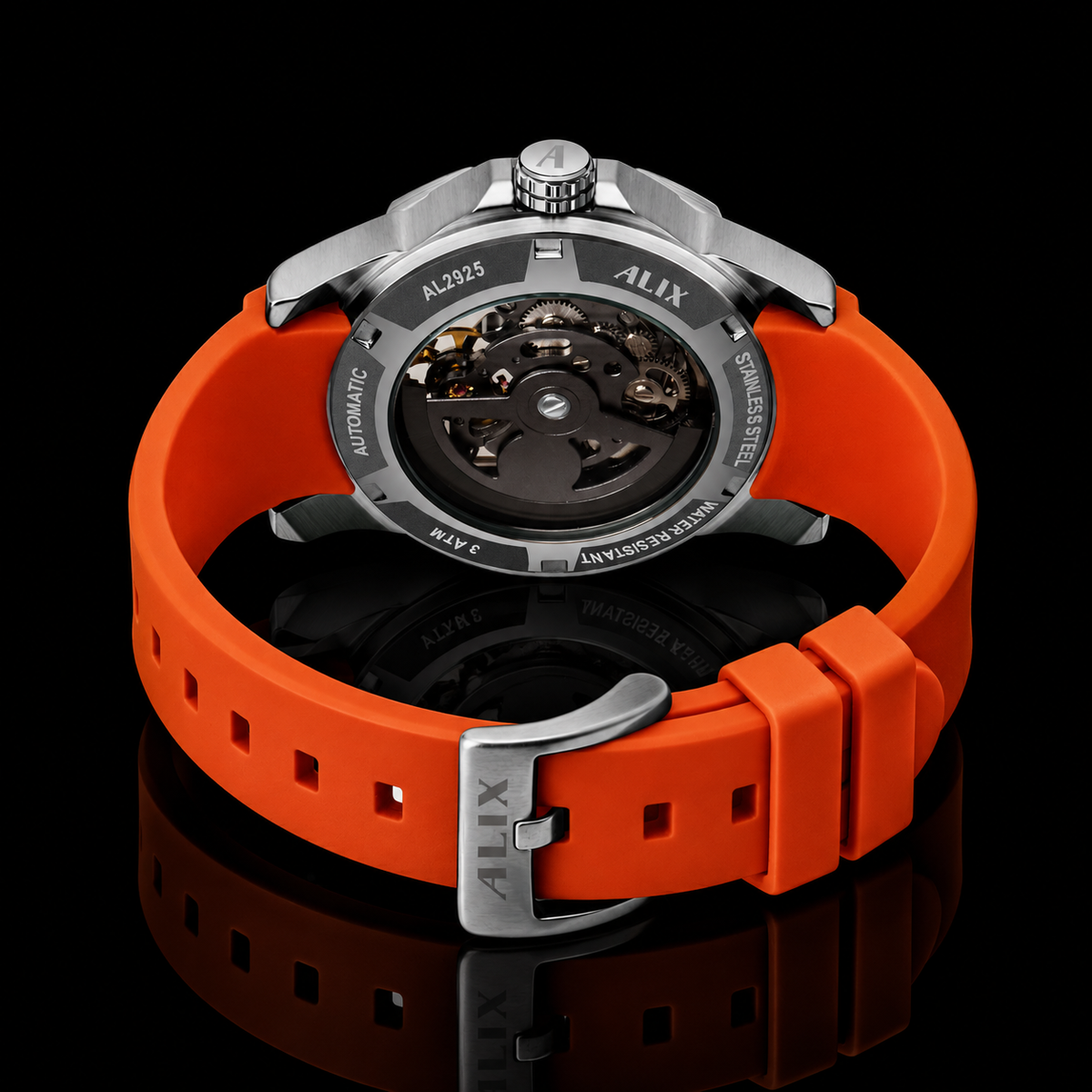 ALIX Skeleton Automatic Watch Bold Mechanical Luxury Design - View 3