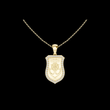 Dainty Geometric Shield Pendant with Round Lab Grown Diamond