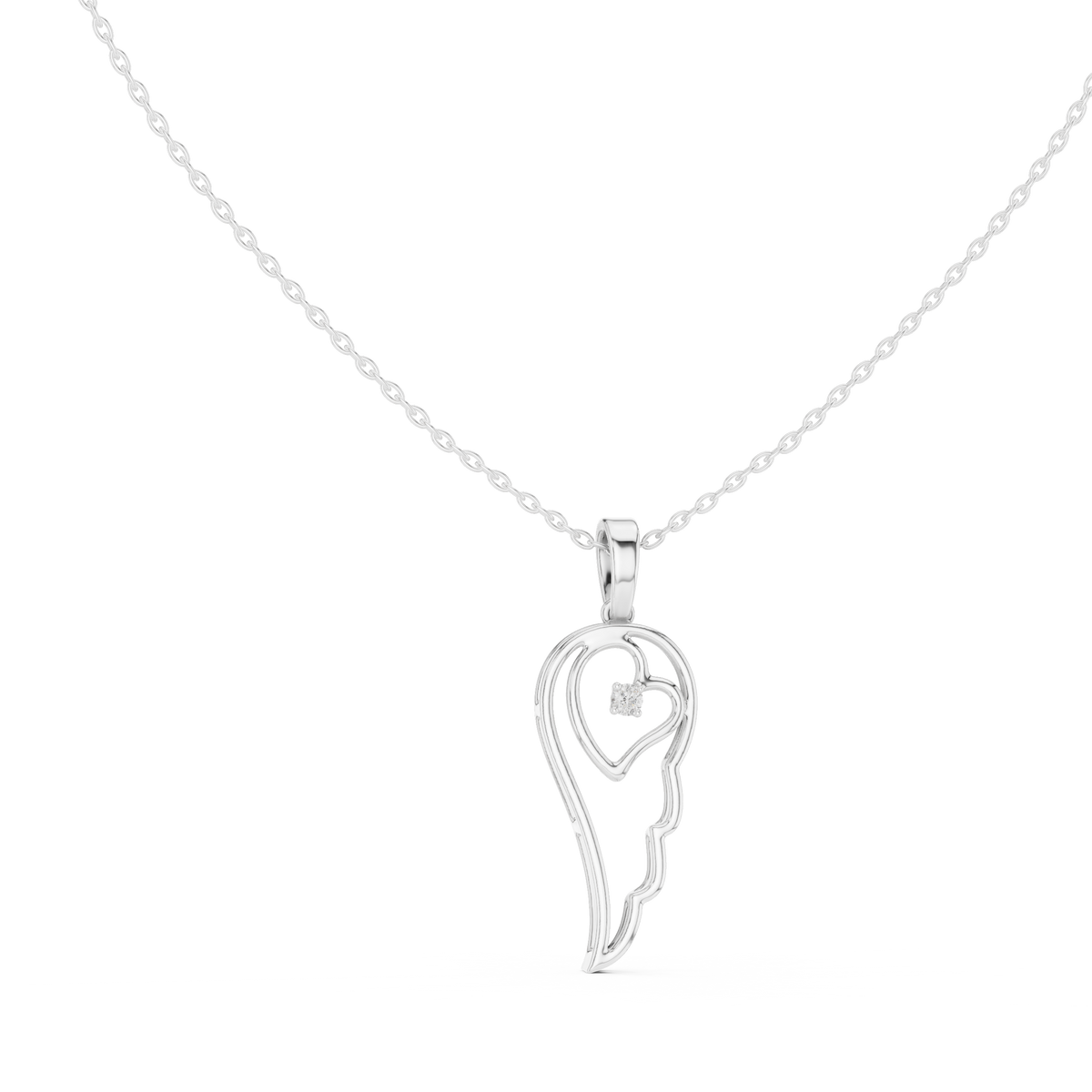 Abstract Spiritual Silhouette Charm Pendant with Round Moissanite Diamond - View 3