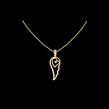 Abstract Spiritual Silhouette Charm Pendant with Round Lab Grown Diamond
