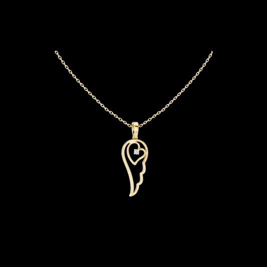 Abstract Spiritual Silhouette Charm Pendant with Round Lab Grown Diamond