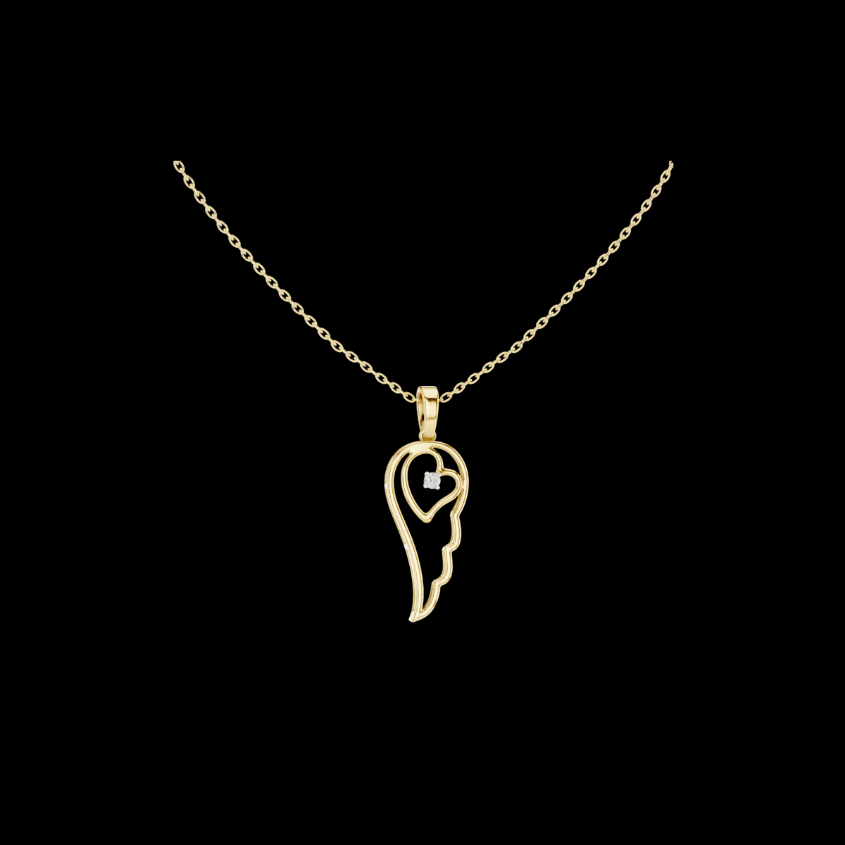 Abstract Spiritual Silhouette Charm Pendant with Round Moissanite Diamond