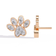 Charming Paw Shaped Earrings with Brilliant Round Lab Diamonds Detailing - View 5