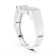 Round Cut Moissanite Diamond Men's Modern Three Cluster Statement Ring - View 9