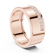 Round Cut Lab Grown Diamond Men's Wide Channel Set Eternity Band - View 6