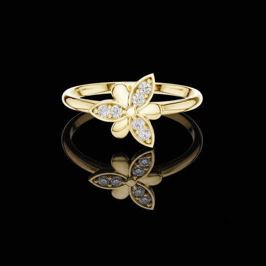 Round Lab Diamond Cluster Promise Ring