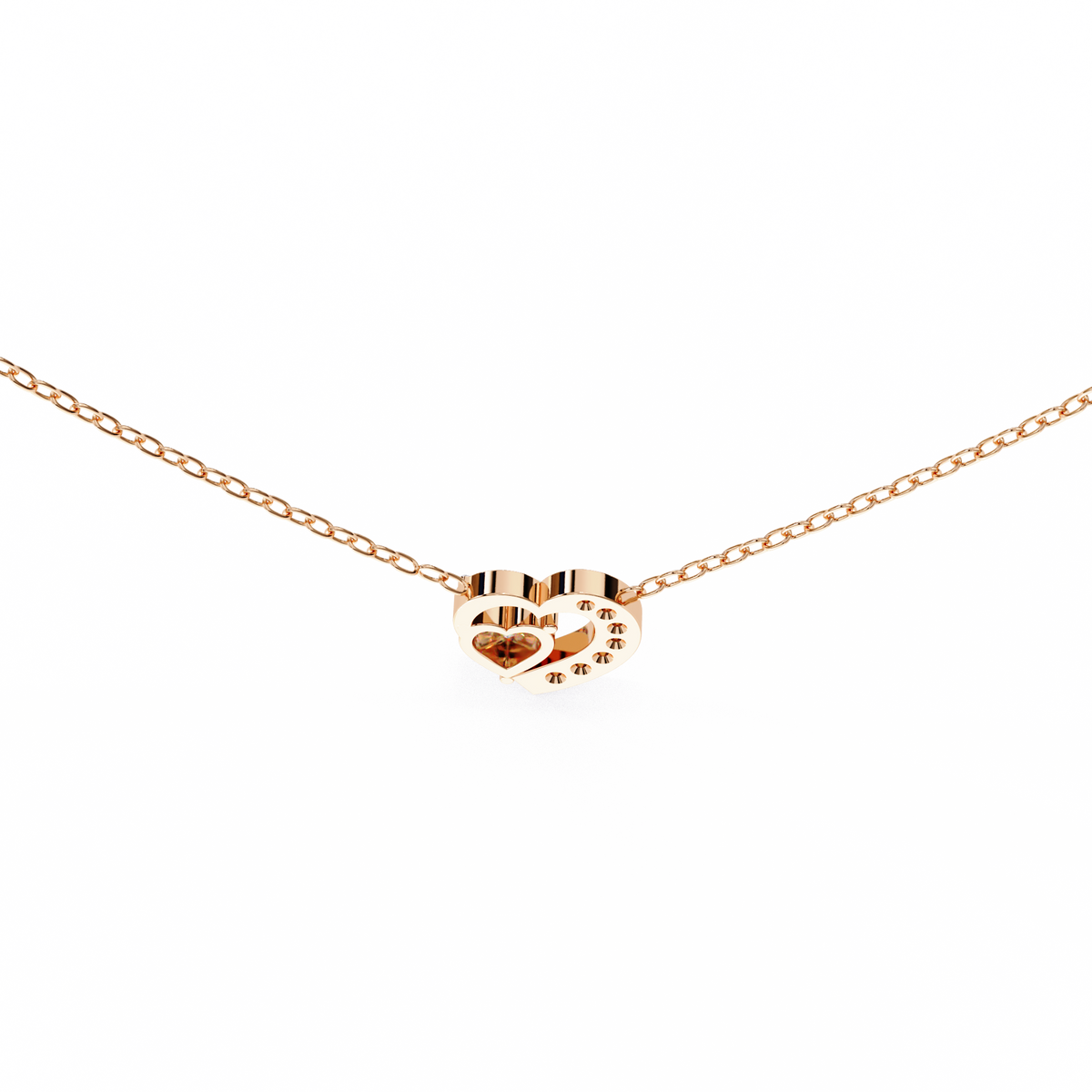 Heart Lab Grown Diamond Solitaire Pendant with Open Asymmetrical Frame - View 6