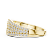 Round Cut Moissanite Diamond Men's Oval Shield Pave Accent Wedding Ring - View 10