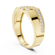 Round Cut Moissanite Diamond Men's Split Circle Medallion Statement Band - View 7