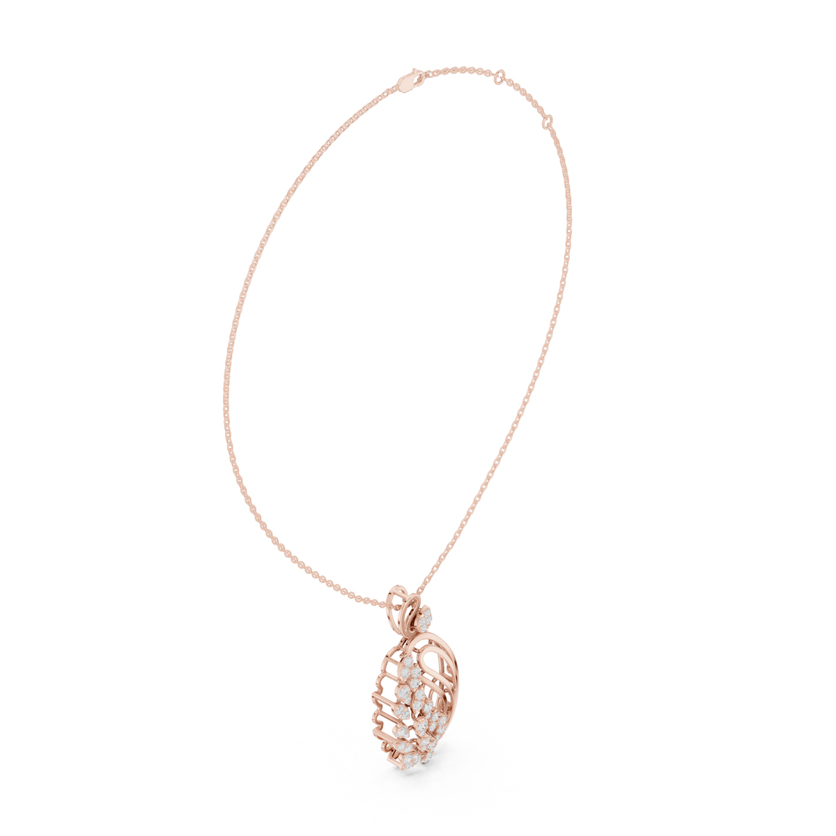 Leaf Motif Nature Inspired Moissanite Diamond Pendant Necklace - View 11