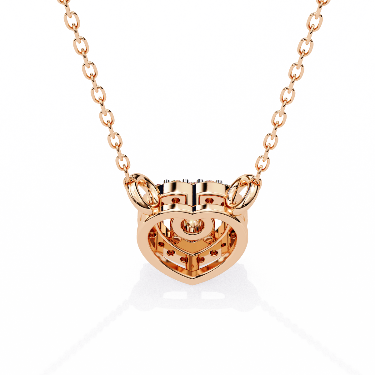 Heart Shape Halo Pendant with Round Lab Grown Diamond - View 9
