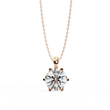 Round Moissanite Diamond Solitaire Pendant with Six Prong Setting - View 3