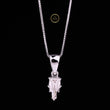 Antique Custom Cut Moissanite Diamond Pendant With Tapered Bail Box Chain