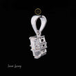 Antique Custom Cut Moissanite Diamond Pendant With Tapered Bail Box Chain - View 2