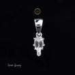 Antique Custom Cut Moissanite Diamond Pendant With Tapered Bail Box Chain - View 4