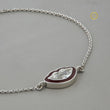 Antique Cut Lab Diamond Red Enamel Slice Delicate Chain Bracelet - View 2