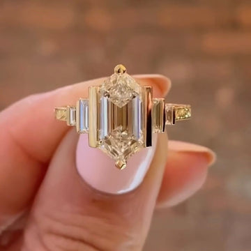 Dutch Marquise Moissanite Diamond Engagement Ring