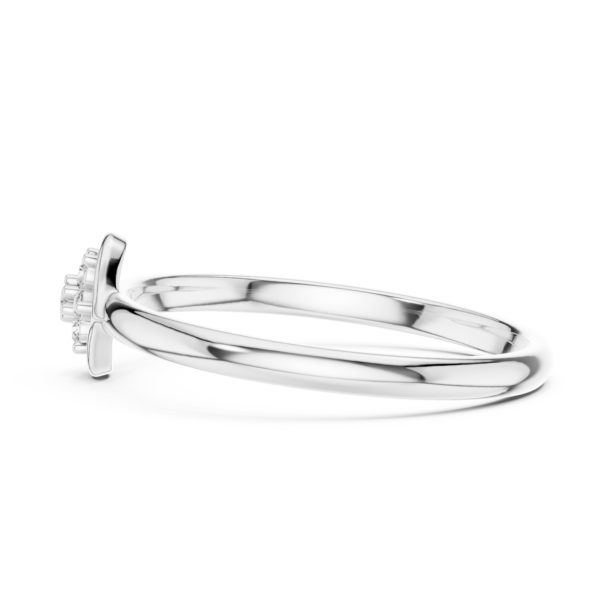 Vintage Round Lab Diamond Cluster Delicate Ring - View 10