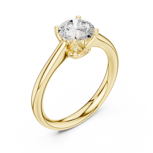 Round Cut Moissanite Diamond Solitaire Ring Four Prong Engagement Ring - View 2