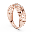 Round Cut Lab Grown Diamond Men's T Shield Pave Openwork Gold Ring - View 8