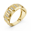 Round Cut Lab Grown Diamond Men's Chevron Edge Geometric Statement Ring - View 4