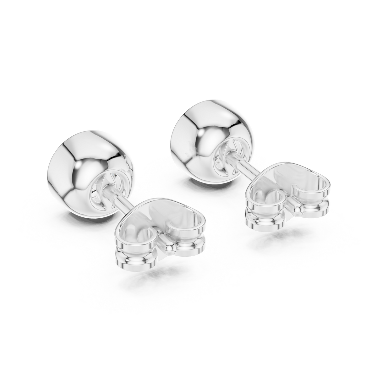 Bezel Set Round Lab Diamond Solitaire Stud Earrings with Minimal Modern Design - View 10