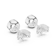 Bezel Set Round Moissanite Diamond Solitaire Stud Earrings with Minimal Modern Design - View 10