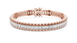 Emerald Cut Lab Diamond Inline Tennis Bracelet Sleek Channel Setting - View 2