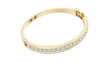 Round Cut Moissanite Diamond Hinged Bangle with Channel Setting - View 7