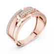Round Cut Lab Grown Diamond Men's Center Plate Pave Gold Statement Band - View 5