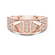 Round Cut Moissanite Diamond Men's Geometric Arrowhead Statement Band - View 2