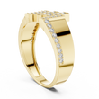 Round Cut Moissanite Diamond Men's Architectural Equalizer Pave Statement Ring - View 7