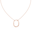 U Shape Hardware Pattern Statement Pendant with Round Moissanite Diamond - View 8