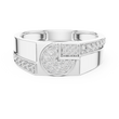 Round Cut Lab Grown Diamond Men's Split Circle Medallion Statement Band - View 3