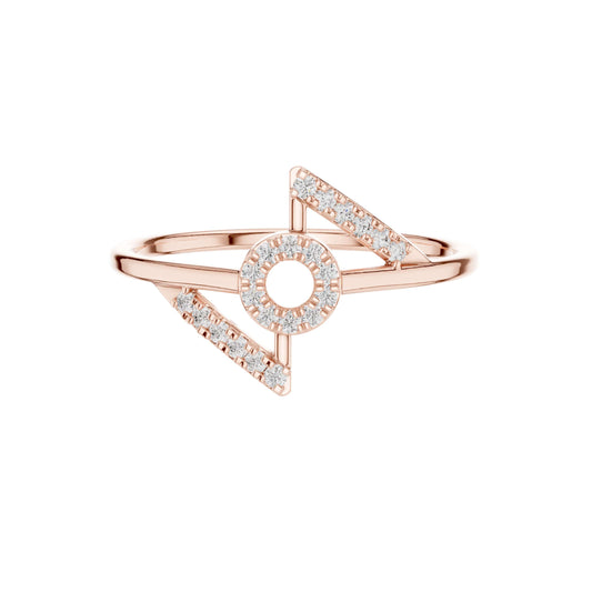 Open Circle Pave Lab Diamond Delicate Ring - View 2