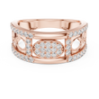 Round Cut Moissanite Diamond Men's Oval Medallion Openwork Gold Ring - View 2