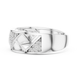 Round Cut Moissanite Diamond Men's Triangular Pave Pattern Statement Ring - View 12