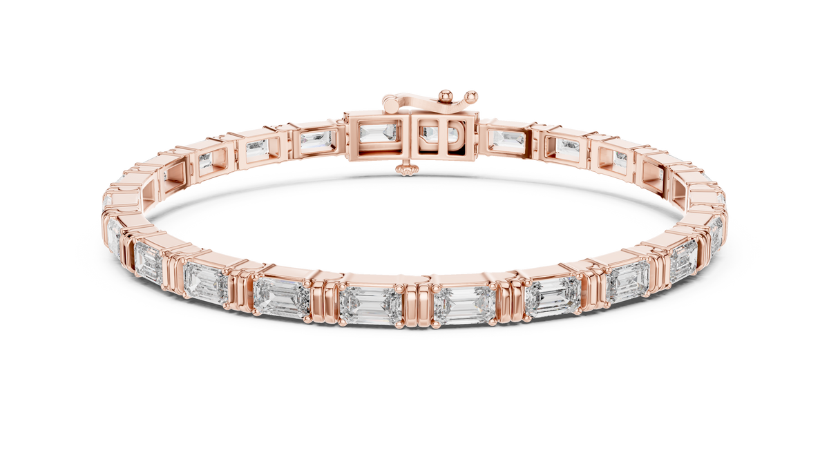 Emerald Cut Lab Diamond Contemporary Tennis Bracelet - View 2