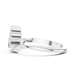Art Deco Fan Moissanite Diamond Ring with Bezel Set Round Diamonds - View 4