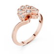 Art Deco Fan Moissanite Diamond Ring with Bezel Set Round Diamonds - View 7