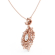 Intricate Oval Lab Grown Diamond Marquise Sunburst Halo Pendant - View 8