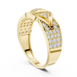 Round Cut Moissanite Diamond Men's Geometric Arrowhead Statement Band - View 7