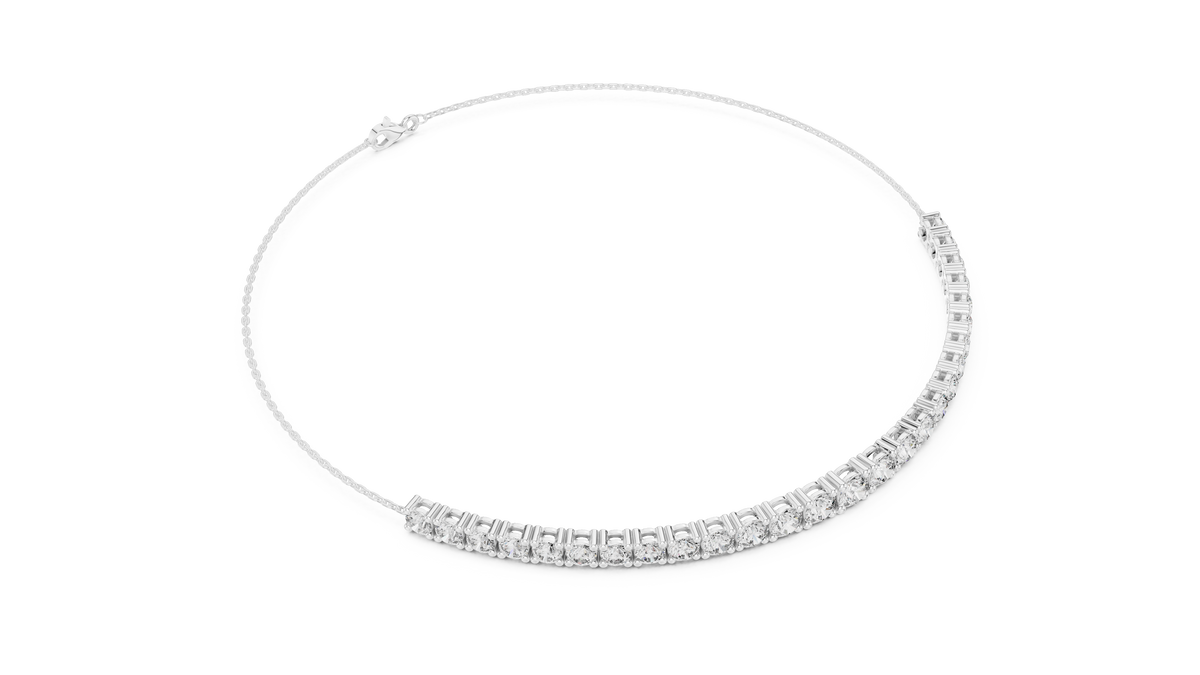 Single Classic Row Round Lab Diamond Tennis Bracelet - View 9