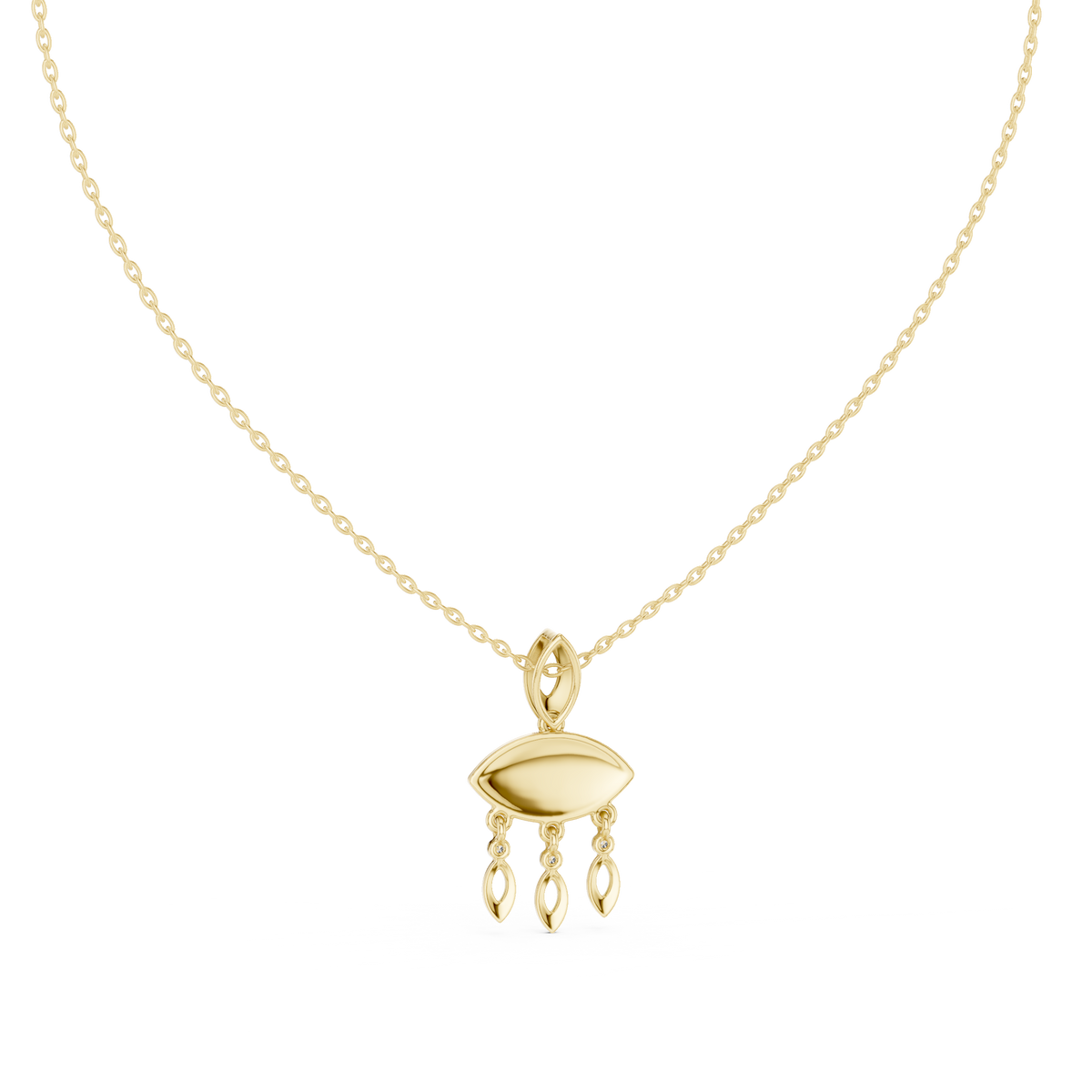 Motif Chandelier Statement Pendant with Round Moissanite Diamond - View 10