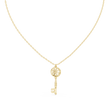 Intricate Filigree Key Solitaire Pendant With Round Moissanite Diamond - View 10