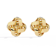 Intricate Floral Swirl Round Cut Lab Diamond Stud Earrings in Luxurious Gold Setting - View 8